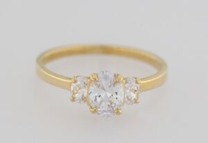 9CT YG CZ LADIES DRESS RING