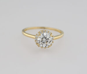 9CT YG CZ HALO RING