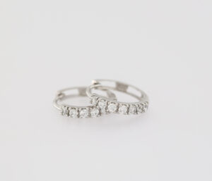 9CT WG CZ HUGGIES   2MM X 15MM OUTSIDE DIAM