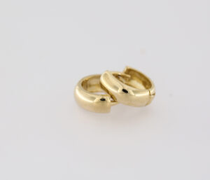 9CT YG PLAIN HUGGIE EARRING   3.5MM X 10MM OUTSIDE DIAM