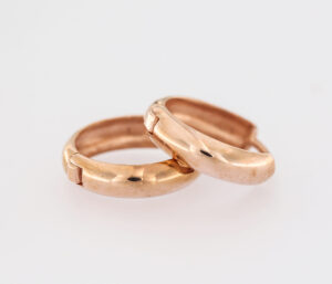 9CT RG PLAIN HUGGIES  4MM X 15MM OUTSIDE DIAM