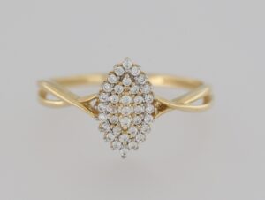 9CT YG CUBIC LADIES DRESS RING