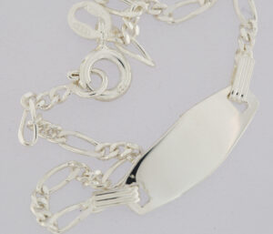 SILVER OVAL BABY ID BRACELET