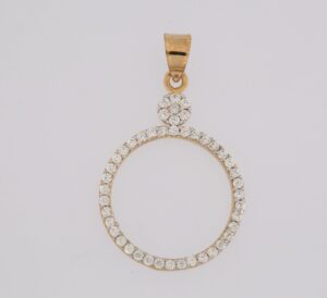 9CT YG CZ CIRCLE OF LIFE PENDANT