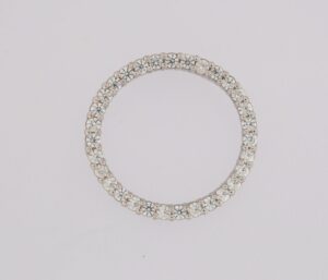 9CT WG CZ CIRCLE OF LIFE PENDANT  15MM