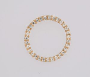 9CT YG CZ CIRCLE OF LIFE PENDANT 15MM