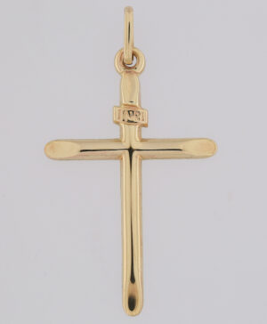 9CT YG CROSS PENDANT   32X20MM