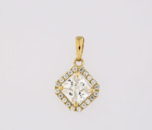 9CT YG FANCY CUBIC PENDANT