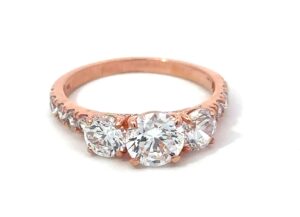 9CT ROSE GOLD LADIES CUBIC RING