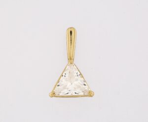 9CT YG TRIANGLE CZ PENDANT   6MM