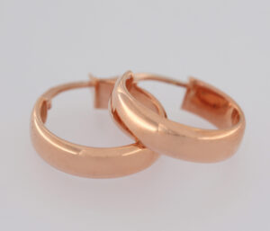 9CT ROSE GOLD HOOP EARRINGS  5X15MM