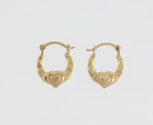 9CT YG CREOLE EARRING   10MM