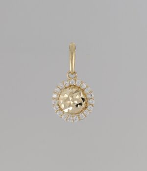 9CT YG DIAMOND CUT CZ PENDANT