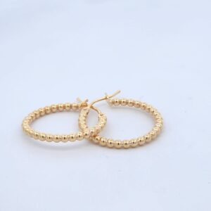 9CT YG  BUBBLE DESIGN HOOP 2MMX20MM OUTSIDE DIAM