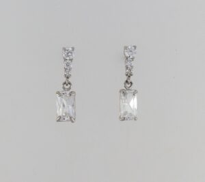 9CT WG CZ DROP EARRINGS
