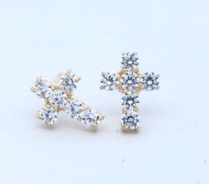 9CT YG CUBIC CROSS STUD