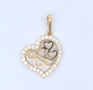 9CT YG FANCY HEART PENDANT