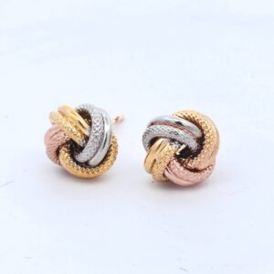 9CT 3 COLOUR KNOT STUD