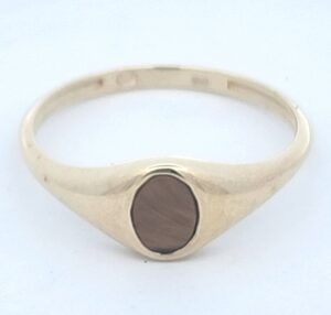 9CT YG MENS TIGER EYE RING