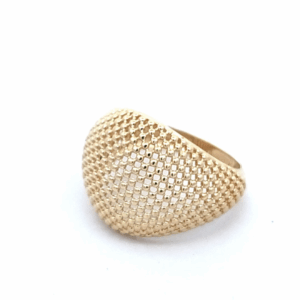 9CT YG PLAIN DOMED MESH RING