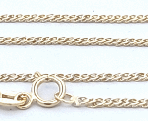 9CT YG DOUBLE CURB NECKCHAIN 45 CM