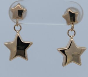 9CT YG STAR DROP EARRINGS