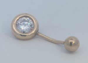 9CT YG CUBIC BELLY RING