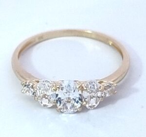 9CT YG CUBIC LADIES RING