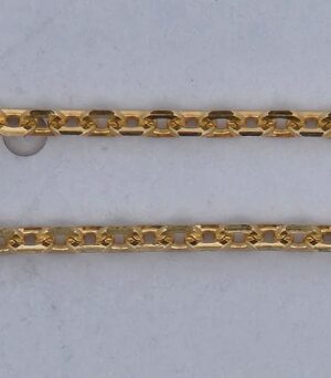 9CT YG  DC OVAL ROLO 42CM CHAIN