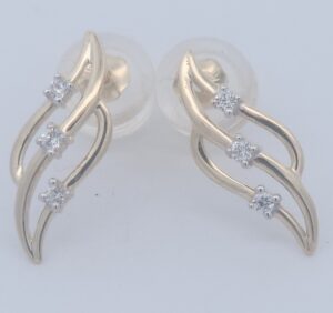 9CT YG CUBIC EARRING