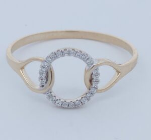 9CT YG CUBIC LADIES DRESS RING