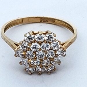 9CT YG LADIES CUBIC DRESS RING