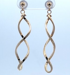 9CT YG DROP EARRING