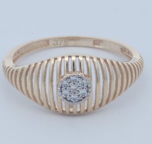 9CT YG LADIES CUBIC RING