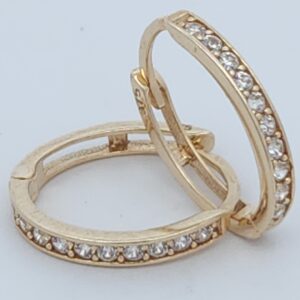 9CT YG OVAL CUBIC HUGGIE