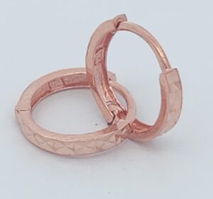 9CT RG DIAMOND CUT HUGGIE 1.75MMX10.5MM OUTSIDE DIAM