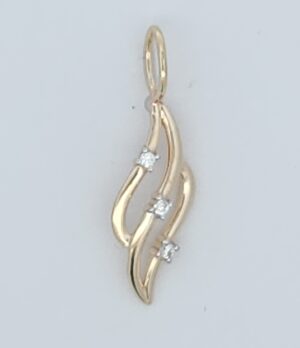 9CT YG FANCY CUBIC PENDANT