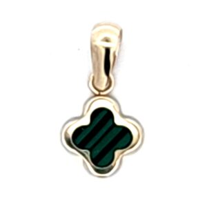 9CT YG GREEN CLOVER PENDANT